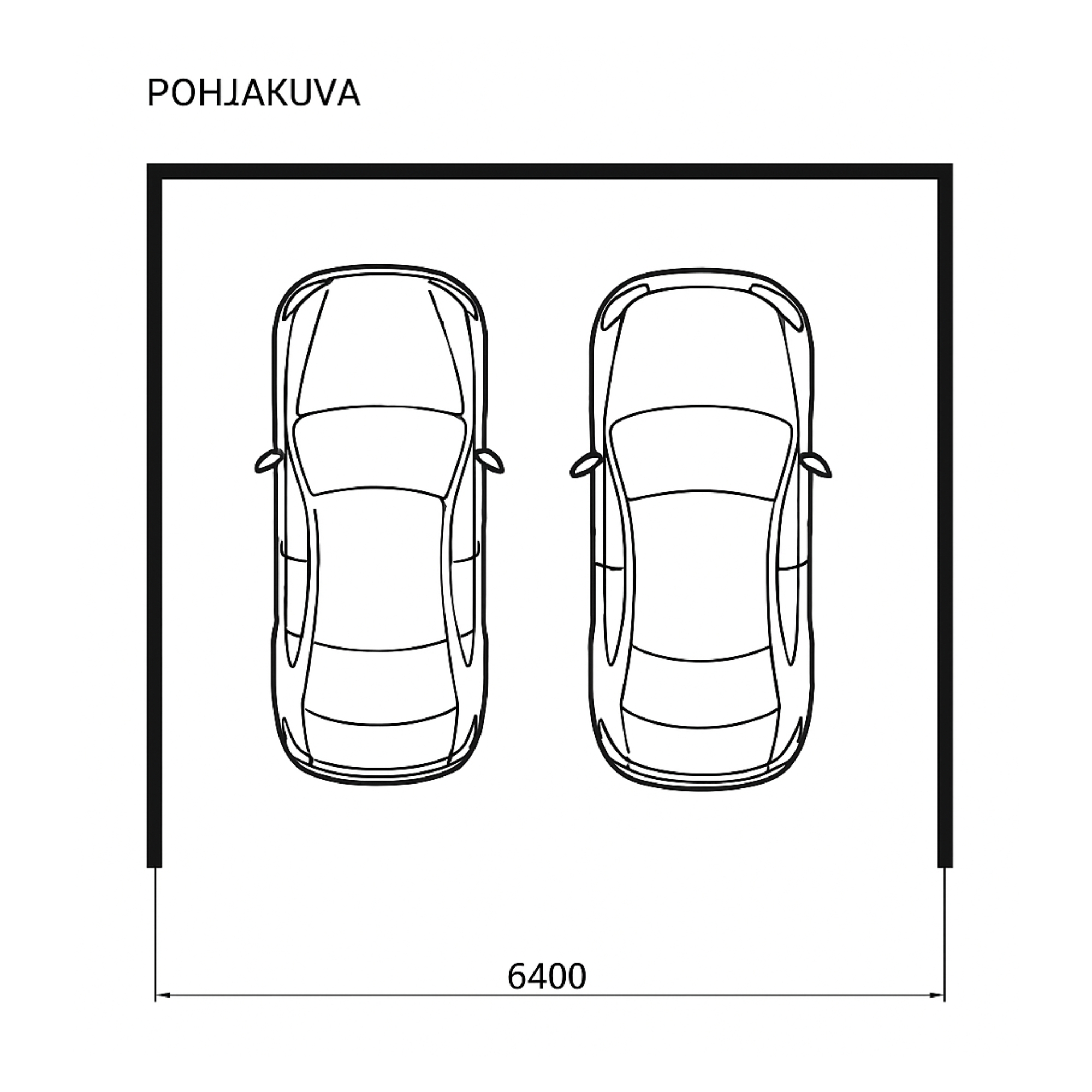 autokatos pohjapiirrustus