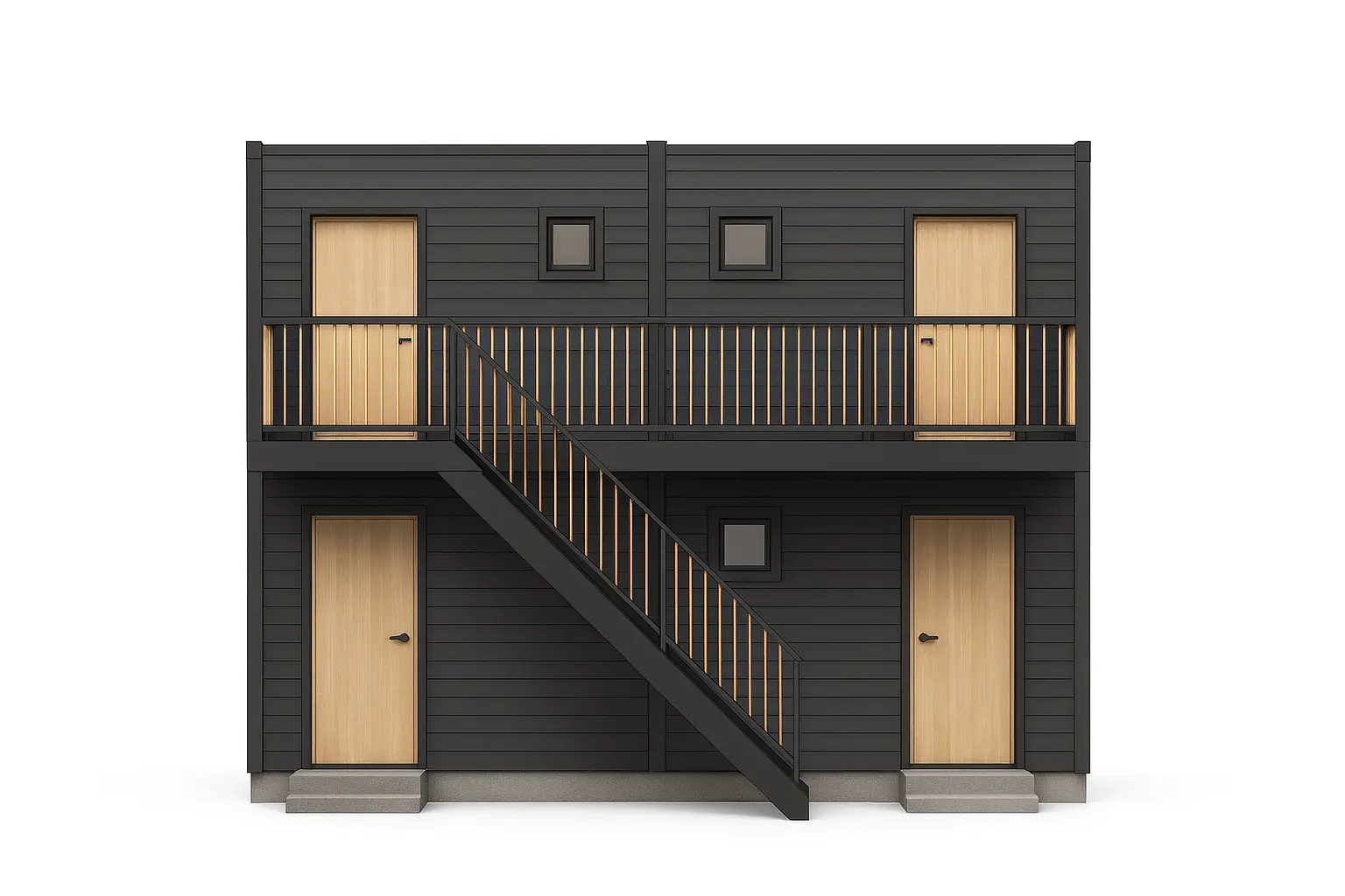 Majoitusmökki vaaleilla ovilla